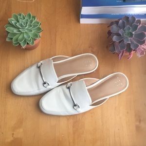 White Flat Mules